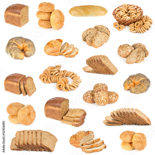 Set of bread and buns