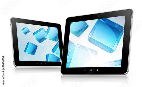 Vector tablet computers with abstract background