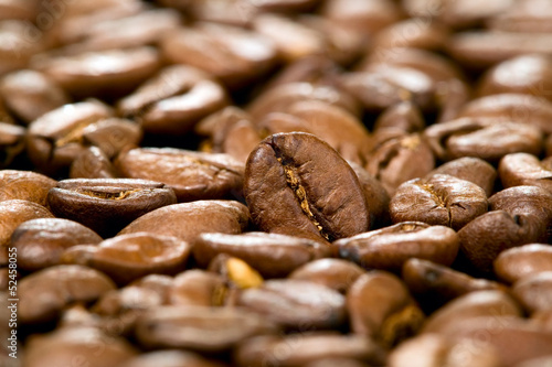 Brown background of coffee beans