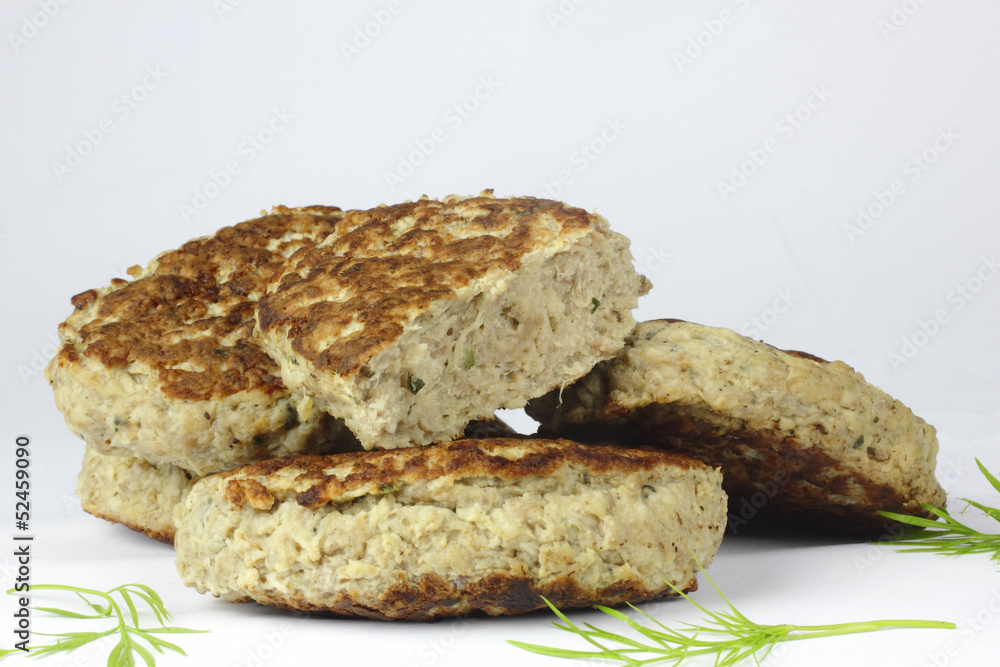 burger Frikadelle on the White background burger Frikadelle on the White background