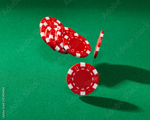 Red poker chips