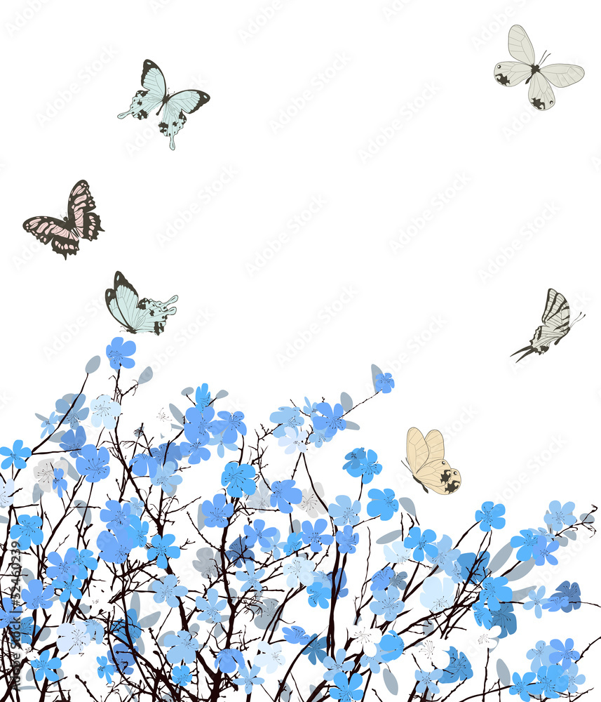 Blue flowers greeting card Blue flowers greeting card