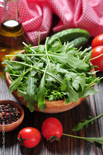 Fresh arugula leaves