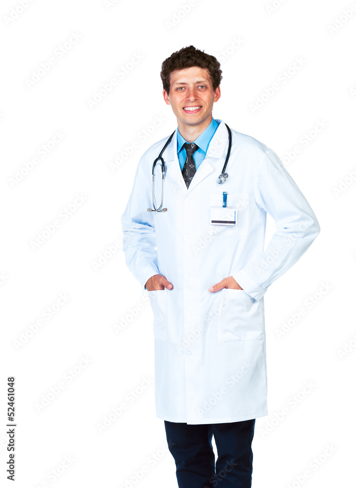 Portrait of the doctor on a white background Portrait of the doctor on a white background