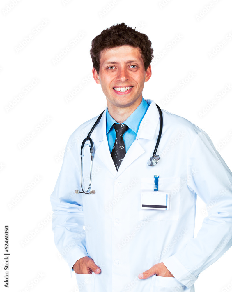 Portrait of the doctor on a white background Portrait of the doctor on a white background