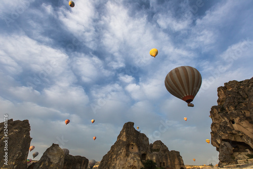 hot air balloon trip at famous cave house Cappadocia Turkey