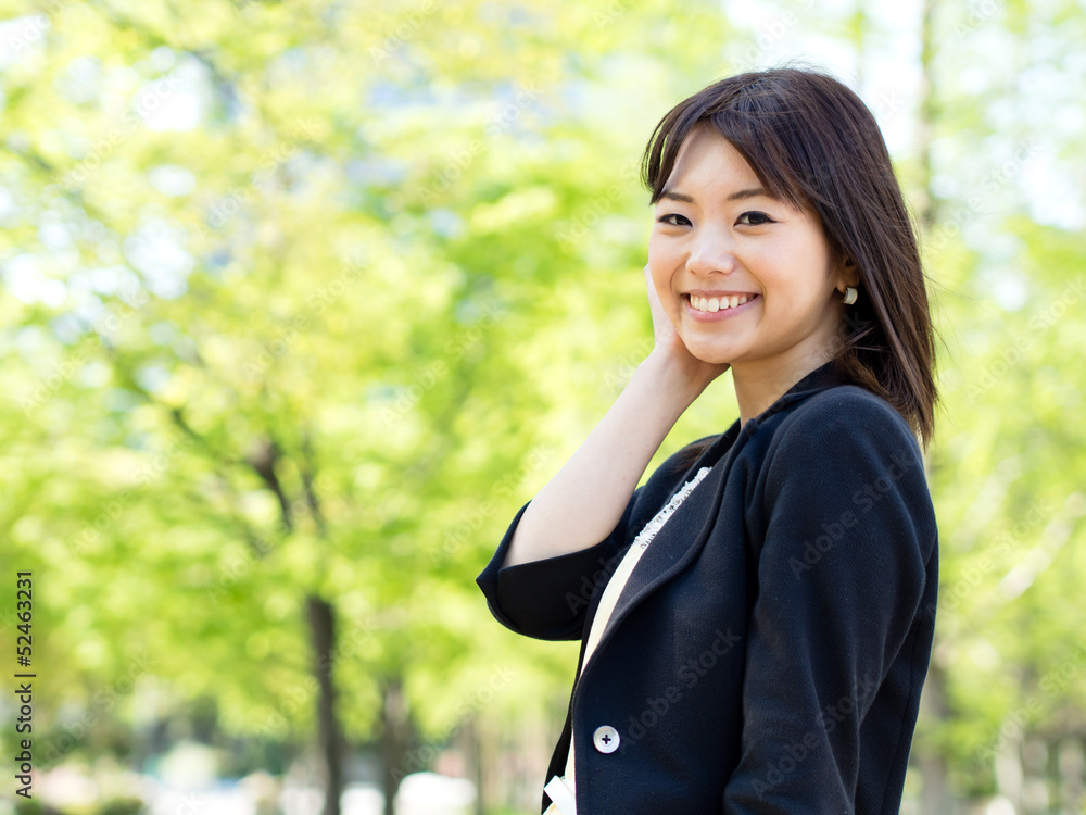 beautiful asian businesswoman in the park beautiful asian businesswoman in the park