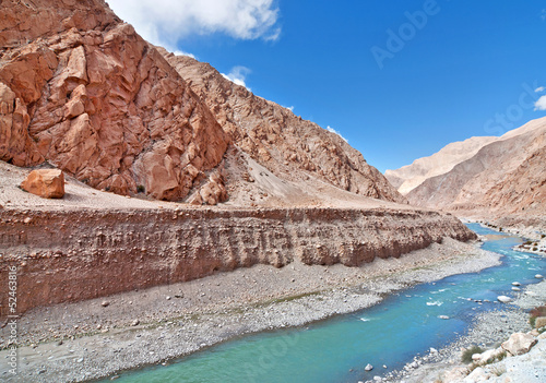 Slika na platnu meandering river in sedimentation valley