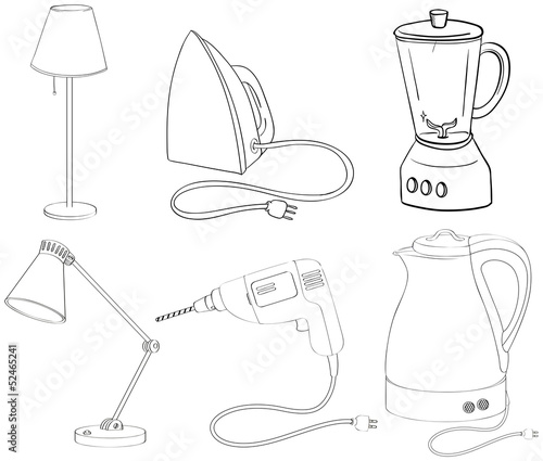 Silhouettes of appliances