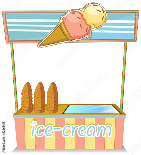 A wooden icecream stand