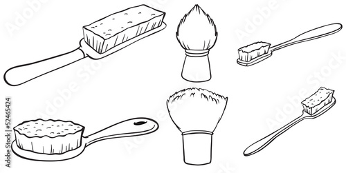 Silhouettes of the different brushes