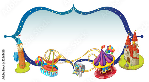 A unique border design with castle and rides