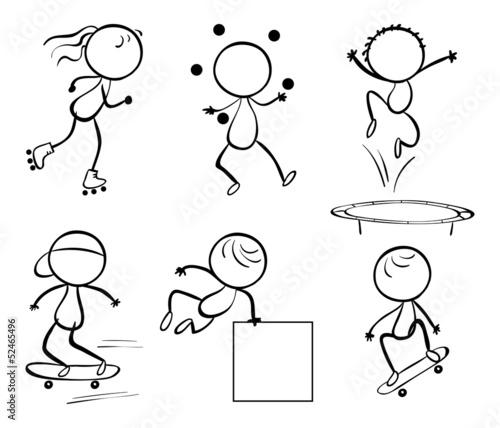Silhouettes of the different activities