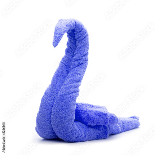 blue towel swan