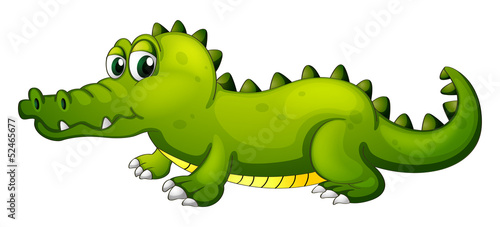 A giant green crocodile