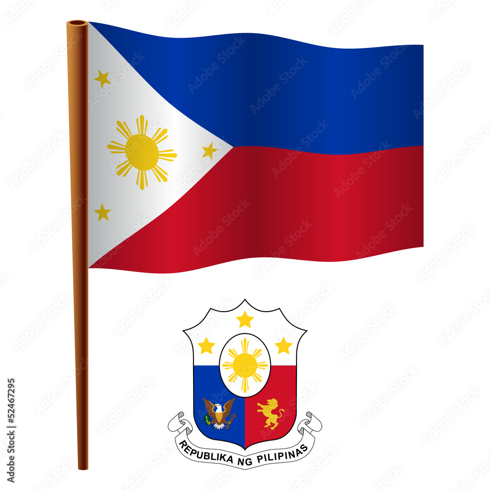 Obraz premium philippines wavy flag