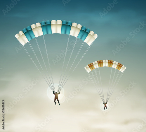 Two parachutists