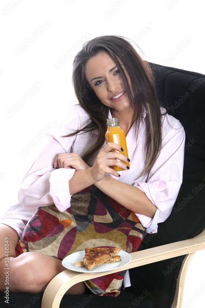 Model Released. Young Woman Drinking Orange Juice Model Released. Young Woman Drinking Orange Juice
