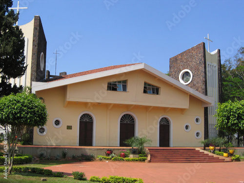 Paraguay, Ciudad del Este: San Blas cathedral, boat architecture