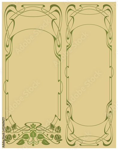 Abstract framework from the bound lines in style art-nouveau