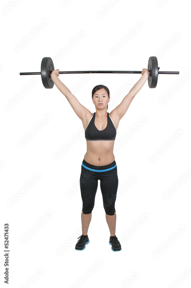 Obraz premium Asian Woman Working with Weights