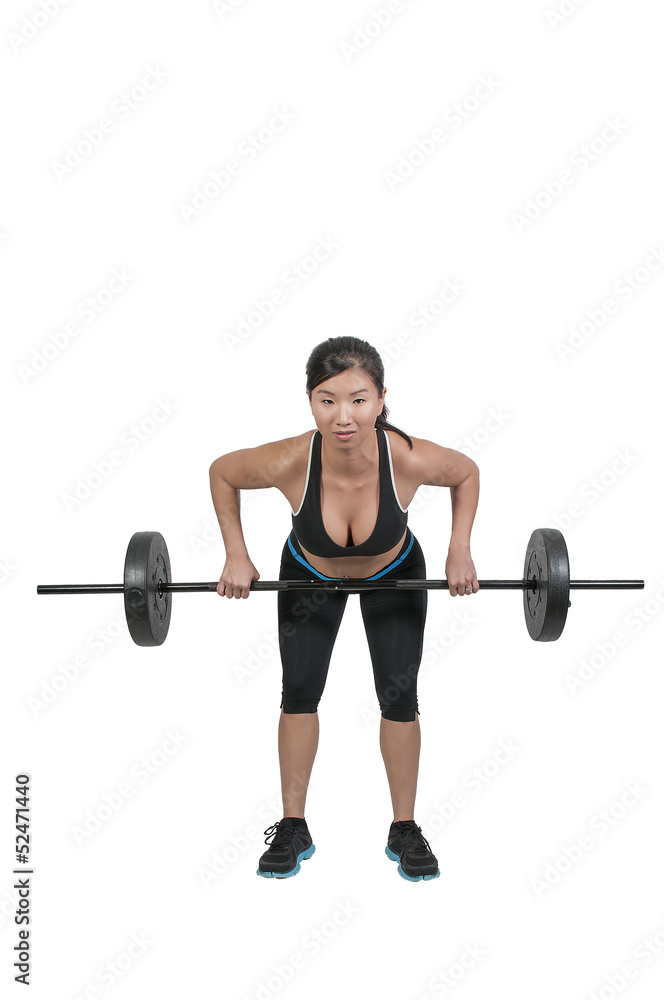Asian Woman Working with Weights Asian Woman Working with Weights