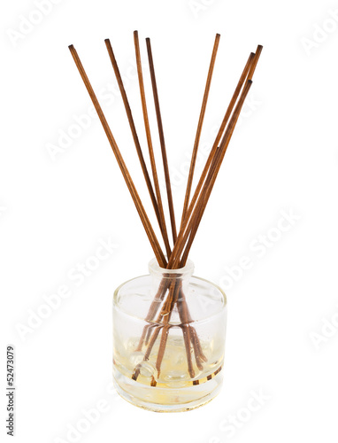 Aroma sticks in a glass flask isolated