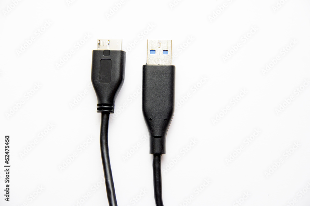 USB cable isolated on white USB cable isolated on white