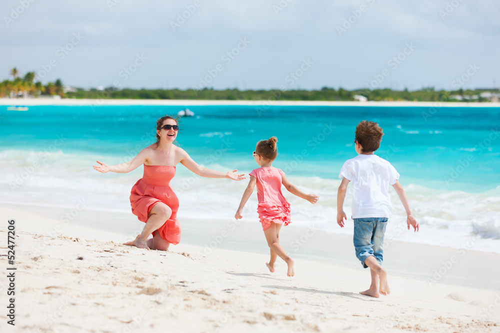 Beautiful family on a beach