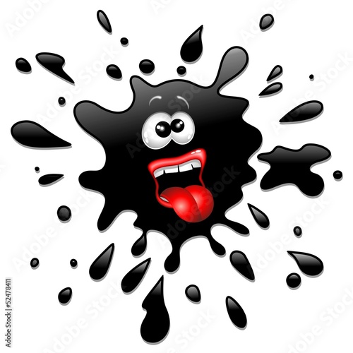 Funny Ink Splat Cartoon-Macchia Vernice Fumetto Divertente
