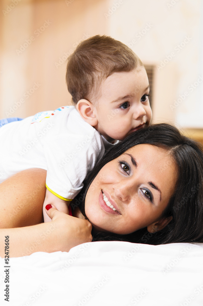 mother and son are playing mother and son are playing