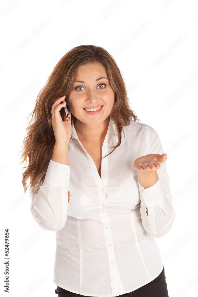 charming young businesswoman isolated on white background charming young businesswoman isolated on white background