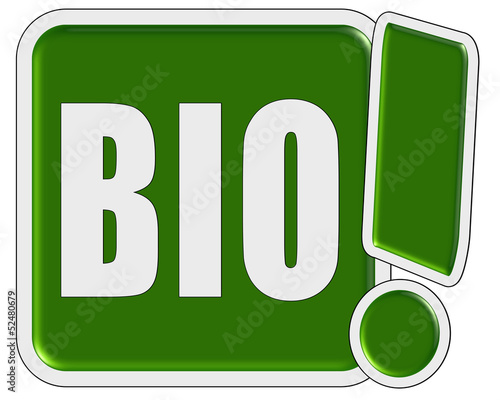 Foto !-Schild grün quad BIO