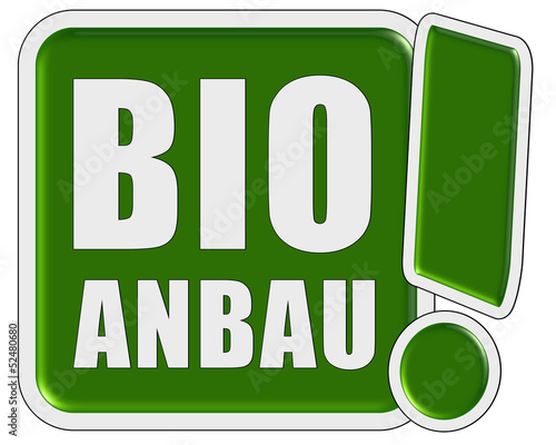 Quadro su tela !-Schild grün quad BIO ANBAU
