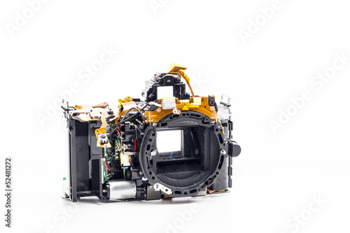 disassembled photo camera