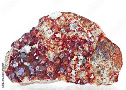 Canvastavla garnet, druze crystallization