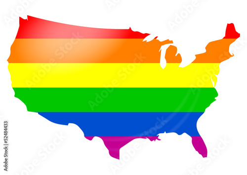 Gay flag USA map