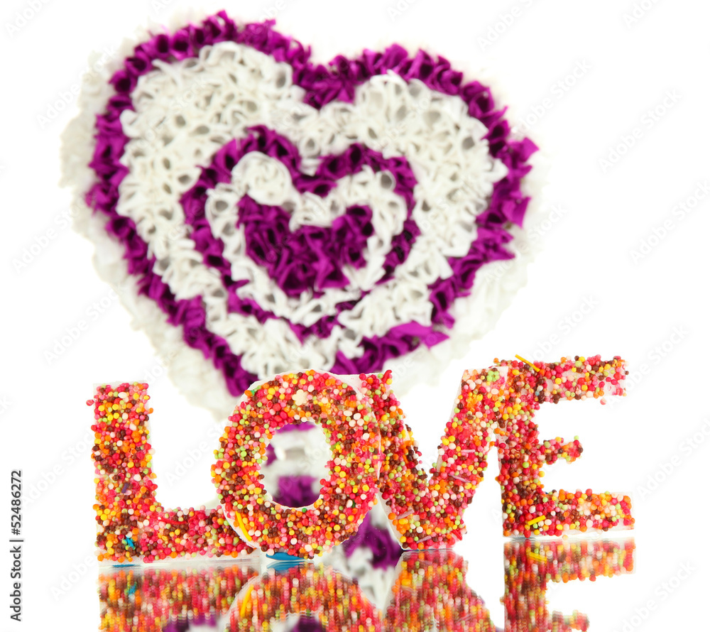 Decorative heart from paper isolated on white Decorative heart from paper isolated on white