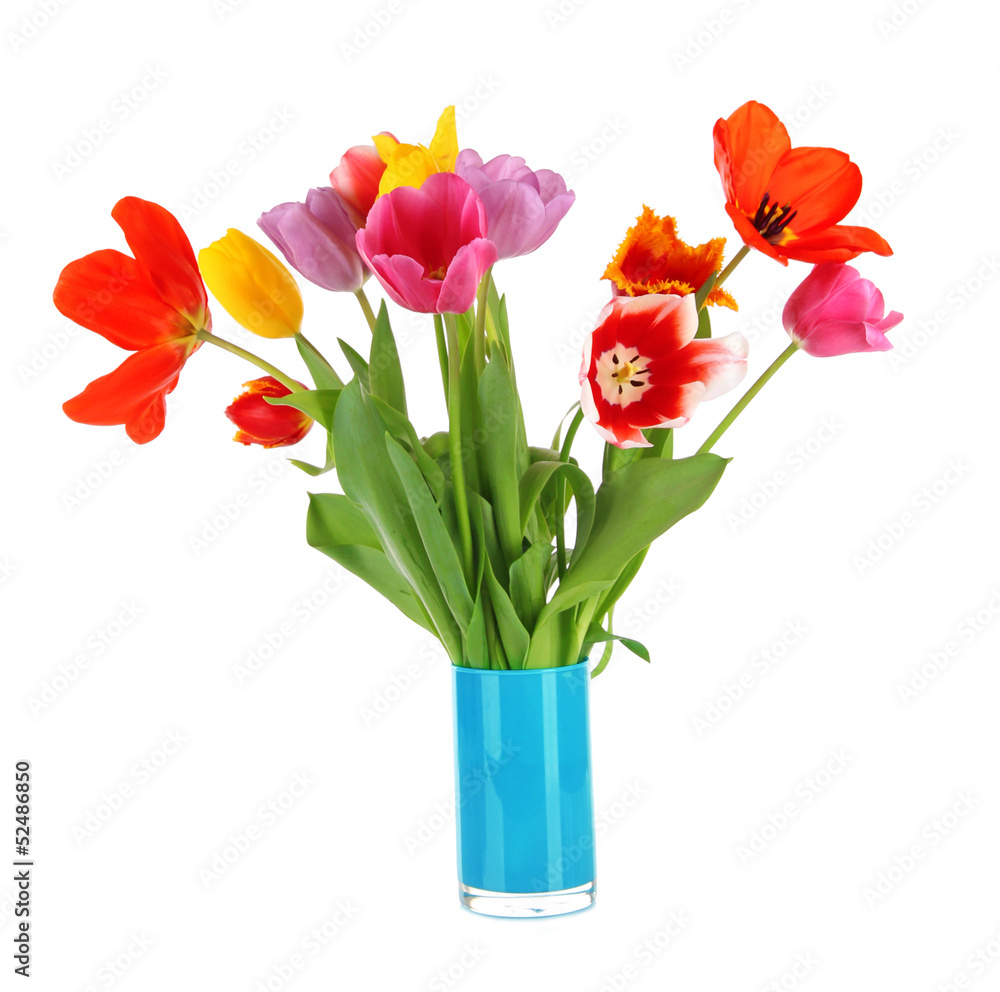 Beautiful tulips in bouquet isolated on white Beautiful tulips in bouquet isolated on white