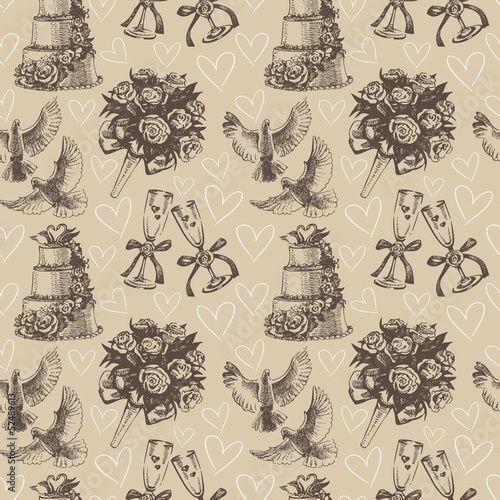 Seamless wedding pattern