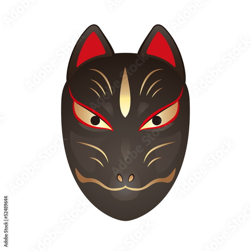 黒い狐の面