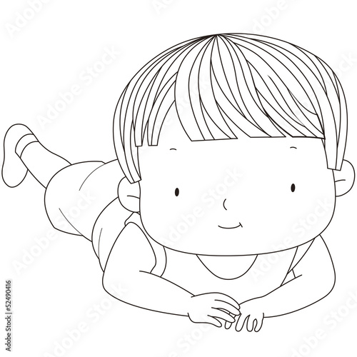illustration of a cute little boy