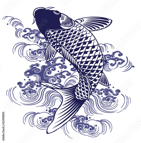 日本画調の鯉