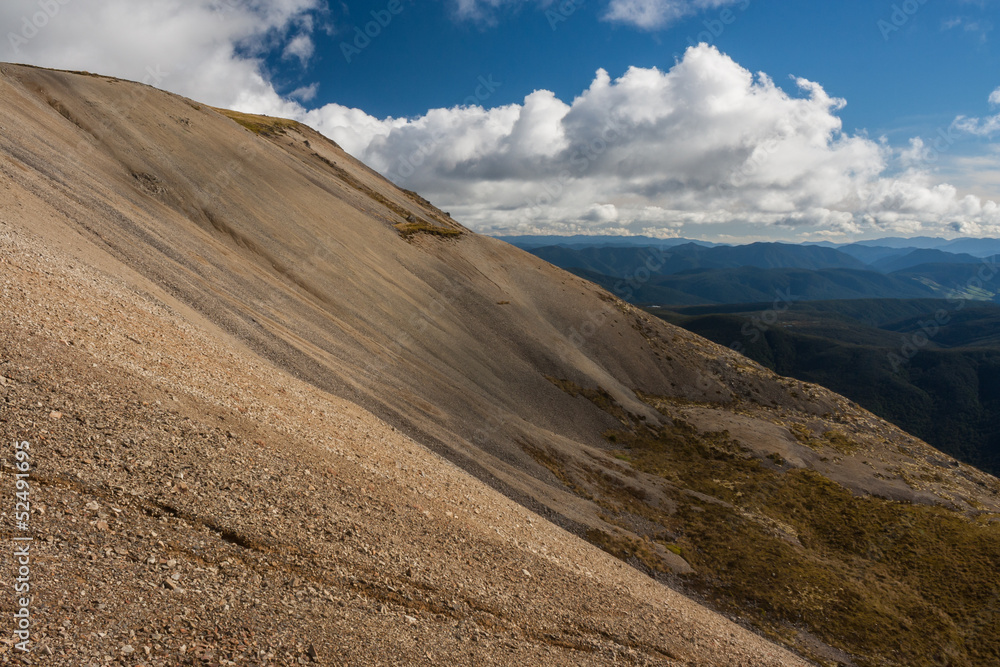 scoria slopes in Nelson Lakes National Park scoria slopes in Nelson Lakes National Park