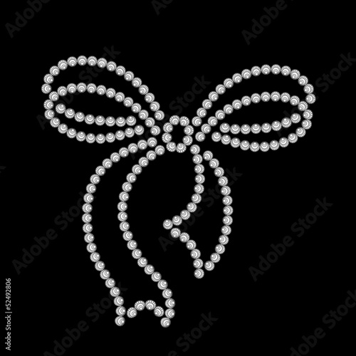 Decorative bow, diamond pattern on black
