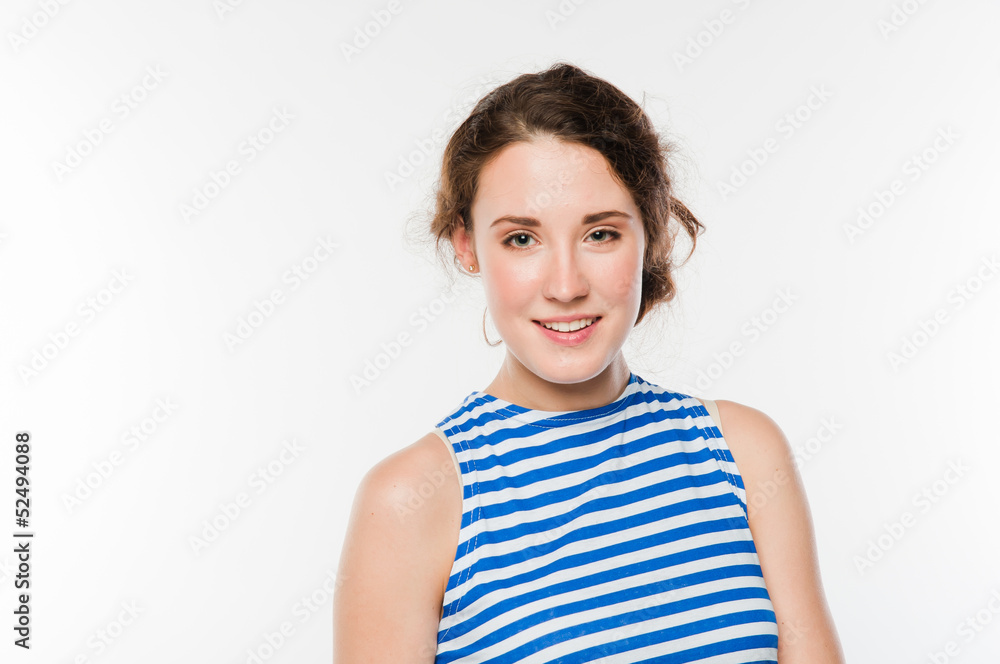 beautiful and young woman on an isolated white background beautiful and young woman on an isolated white background