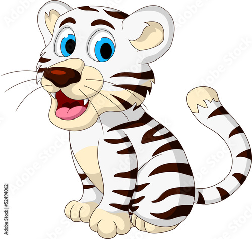 cute baby white tiger posing