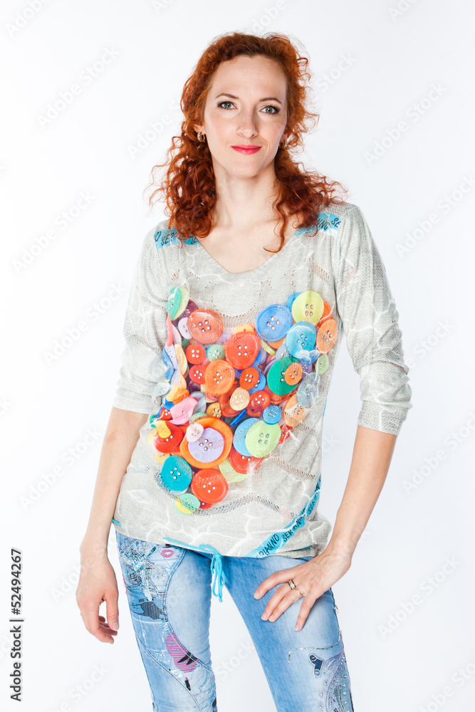 beautiful and young woman on an isolated white background beautiful and young woman on an isolated white background