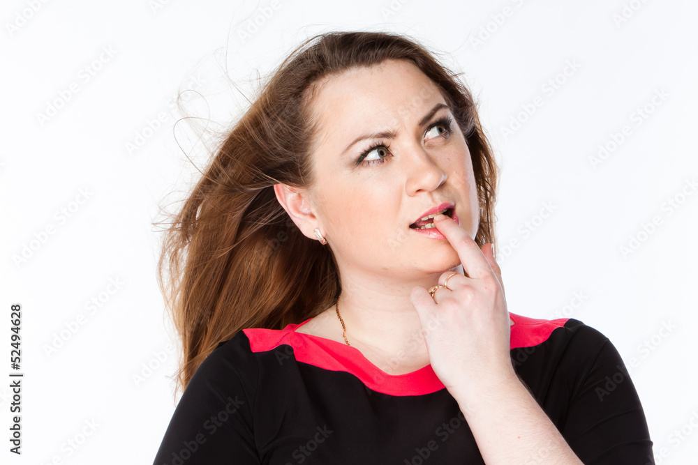 beautiful and young woman on an isolated white background beautiful and young woman on an isolated white background