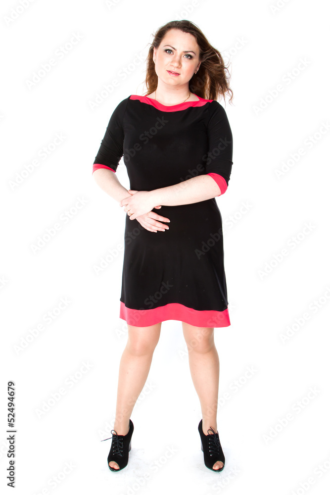 Fototapeta premium beautiful and young woman on an isolated white background